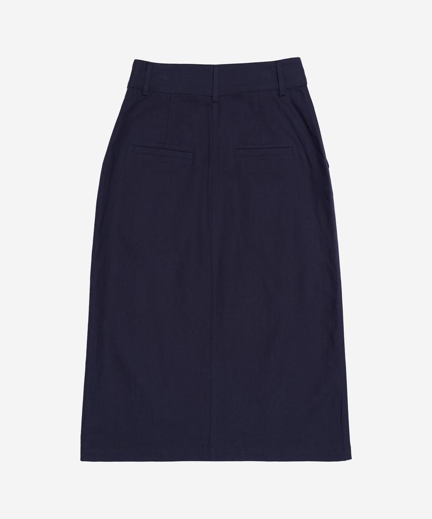 Pildeoseu Women'S Feminine Button Wrap Long Skirt Navy