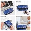 Pencil Bag Portable Scratch Resistant Polyester Zipper Closure with Main Compartment Mesh Pocket and Pen Slots for Students