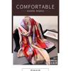 Spring and Summer Thin Printing Simulation Silk Brocade Sunscreen Contrasting Flower Silk Scarf Long Scarf Shawl Versatile Headscarf Scarf