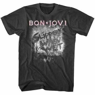 Bon Jovi Slippery When Wet Steam Pánske tričko Rockový obal albumu Koncertný merch