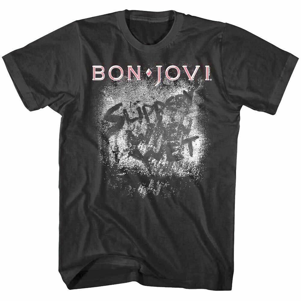 

Bon Jovi Slippery When Wet Steam Men s T Shirt Rock Album Cover Concert Merch XL