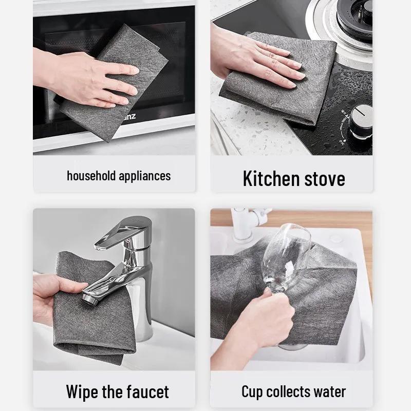 Double-Sided Fleece Glass Cleaning Cloth - Lint-Free, Streak-Free, Thickened Wiping Cloth for Household Use