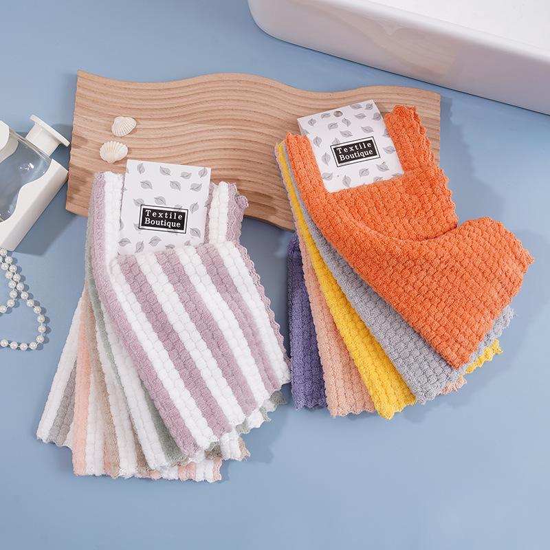 Coral Fleece Square Dishcloth 30x30 - Thick, Absorbent, Lint-Free, Soft Kitchen Towel