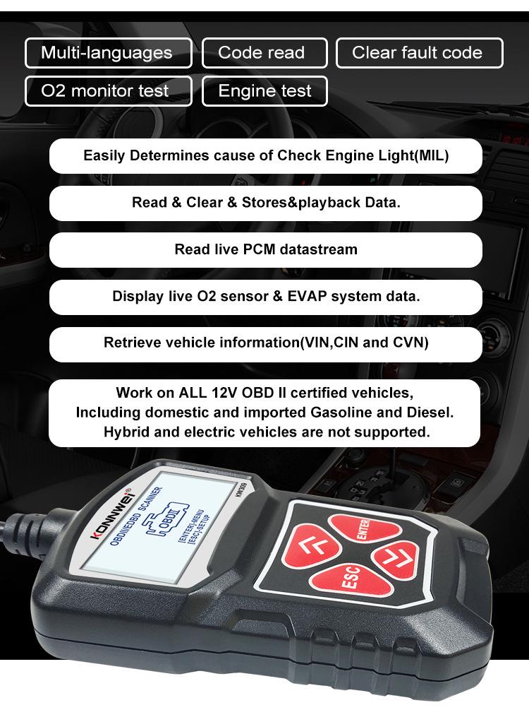 ANCEL AD310 KW309 Автомобильный OBD-сканер для диагностики неисправностей