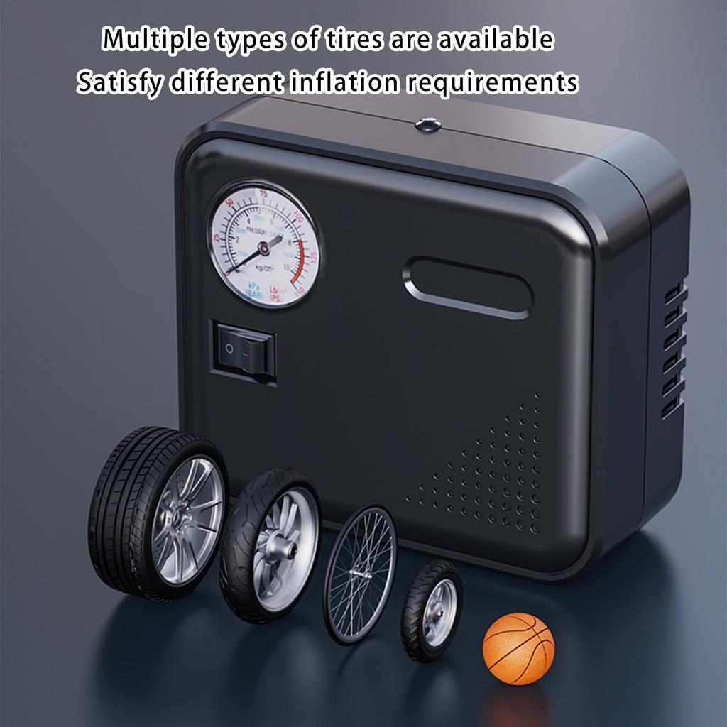 Tire Inflator Portable Air Compressor Air Pumps with 300cm Cord Flashlight Pressure Gauge Universal Tire Inflator