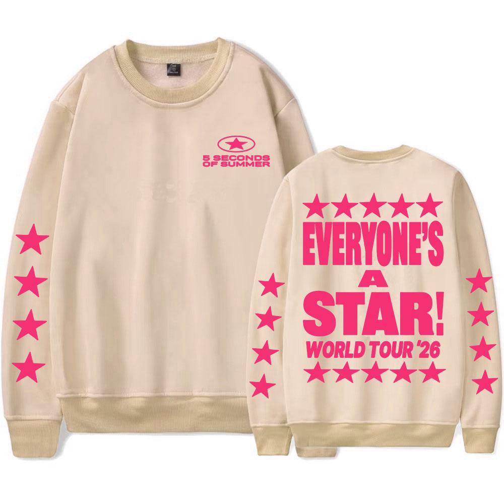 5SOS Everyone's A Star World Tour 2026 Crewneck Sweatshirt  5 Seconds of Summer Band Pullovers Long Sleeve Loose Women Sudadera