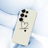 For Samsung Galaxy S25 Ultra Case Black Love Pattern Printing Straight Edge TPU Phone Back Cover
