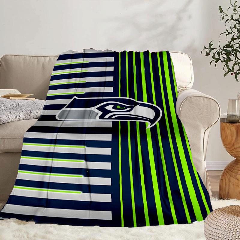 Coperta Portatile/Morbida Seattle Seahawks Logo Coperta da Letto Adatta per Viaggi Campeggio Soggiorni Uffici Divani Regali per Fan