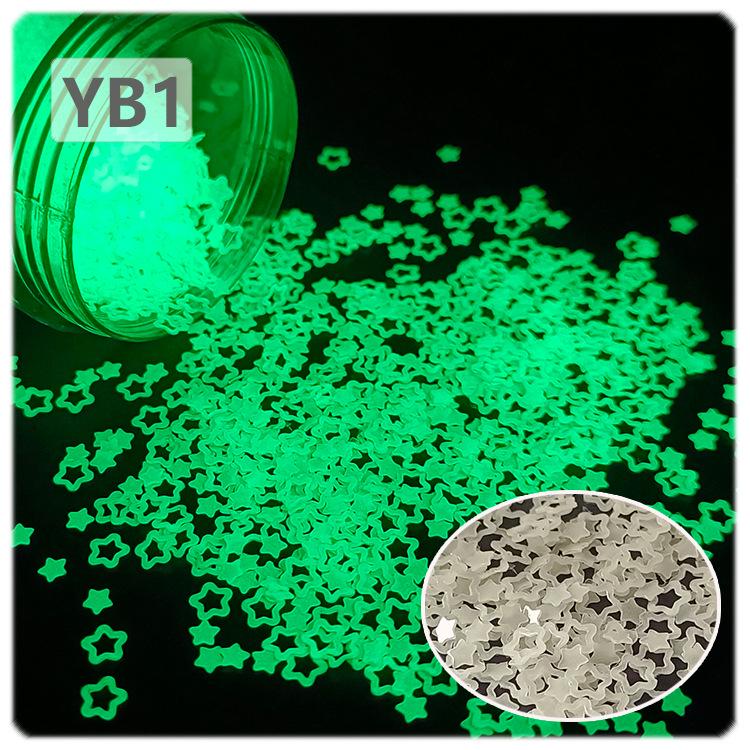 Luminous Hollow Plum Sequin Nail Art Patch: 4MM Glow, Mother-and-Child Star Design, 8 Colors, Solvent-Resistant