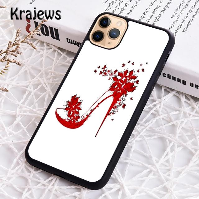 Krajews Red High Heel Shoes Cute Phone Case Cover For iPhone 17 Air 16 15 14 Plus 11 12 13 Pro Max Coque Shell Fundas