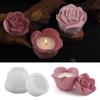 Rose Flower Resins Jar Molds 3D Rose Flower Resins Molds with Lid for Making Candle Cup Holder Jewelry Storage Jar