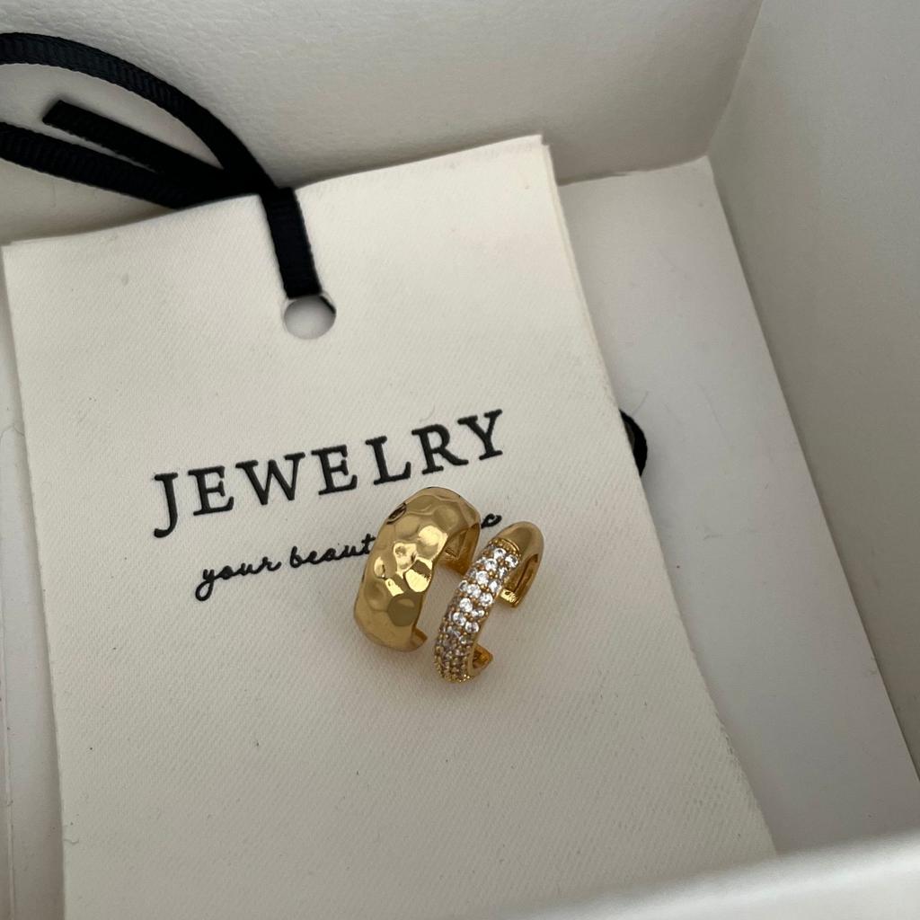 Fake Piercing Earcuff Double Circle Ear Cuff Faux Earrings for Women Man Hiphop Vintage Cuffs Earclips Accessories Korean Fashio