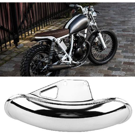 Motorcycle Front Mud Flap Guard Fairing Mudguard Cover Metal Motorcycle Front Mudguard Replacement Fit for GN125 GN250 Chrome