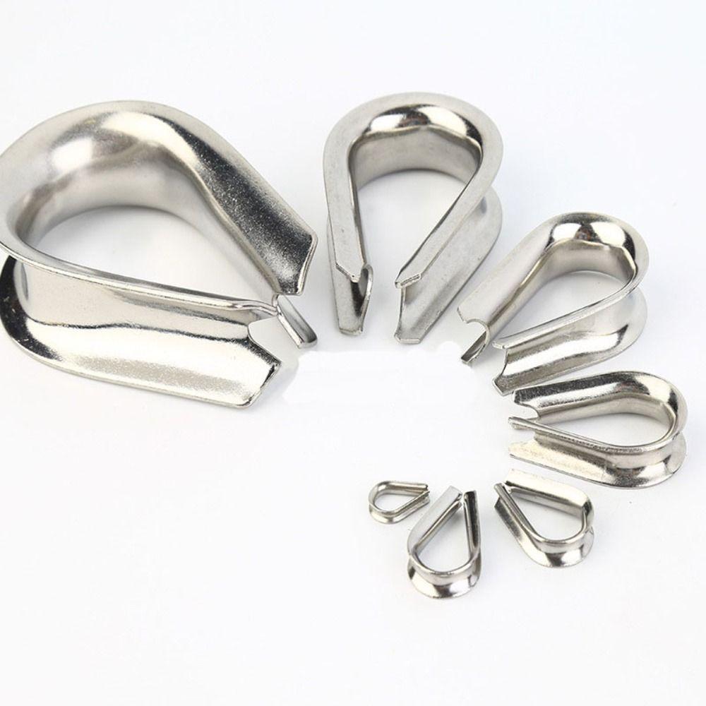 10pcs 1.5-12mm Rope Thimble Rigging 304 Stainless Steel Thimbles Ring Clamp  Rope Connecting Head