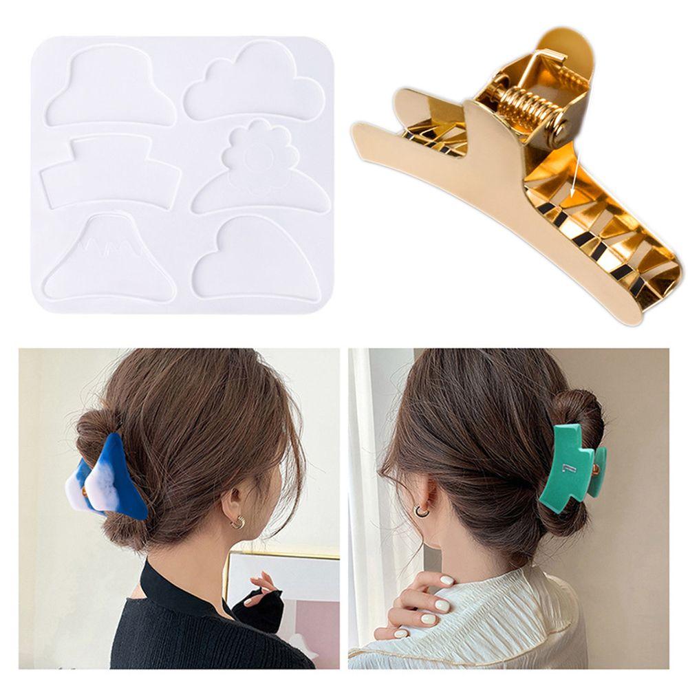 DIY UV Crystal Epoxy Hairpin Grasping Clip Silicone Mold Claw Clip Mould Hair Clamps