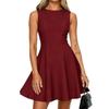 Summer Women's Elegant Sleeveless Boat Neck A-line Dress, Japanese & Korean Style Casual Dress for Spring