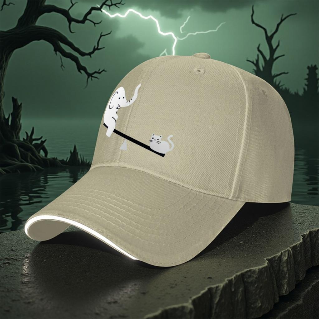 Elephant Cat Seesaw Balance Graphic Baseball Cap Polyester Casual Golf Streetwear Unisex Hat