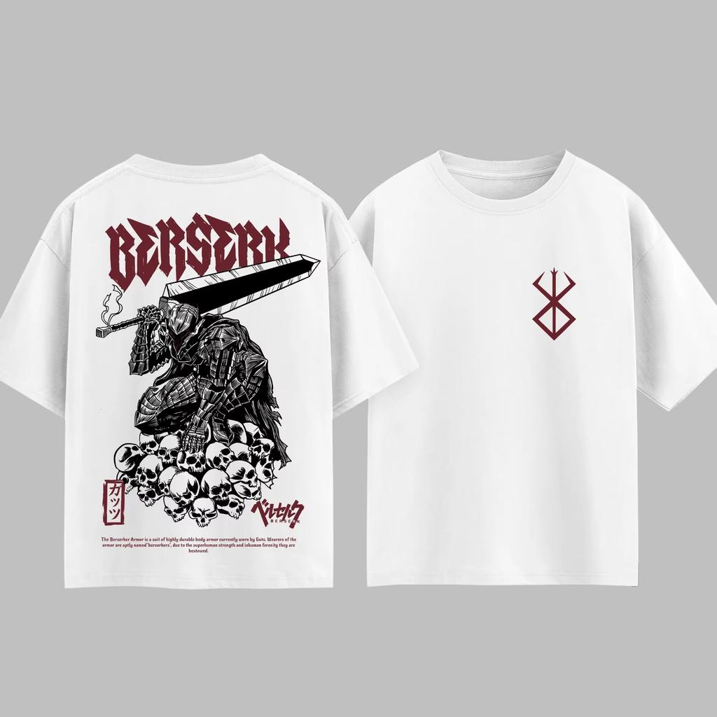 Japanese Anime Berserk Dragonslayer Tshirt Unisex and Women Cotton Summer Top Harajuku Style Fashion Round Neck Short Sleeved Tees