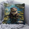 Otters Pillow Cushion Cover Pillowcase Living Room Sofa Home Decor Customized