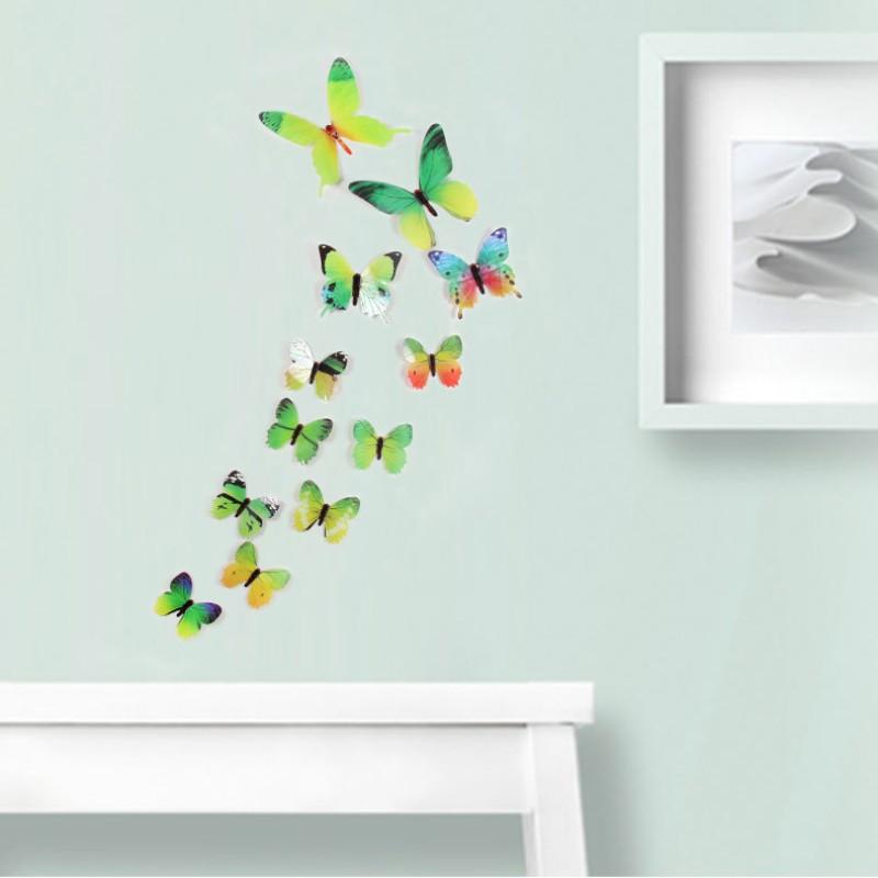 12 X 3D Luminous Butterfly Wall Stickers Home Decor Sticker Kids Bedroom