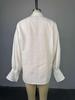 2025 Summer Women's Fresh Loose-Fit Stand Collar Lantern Sleeve Top