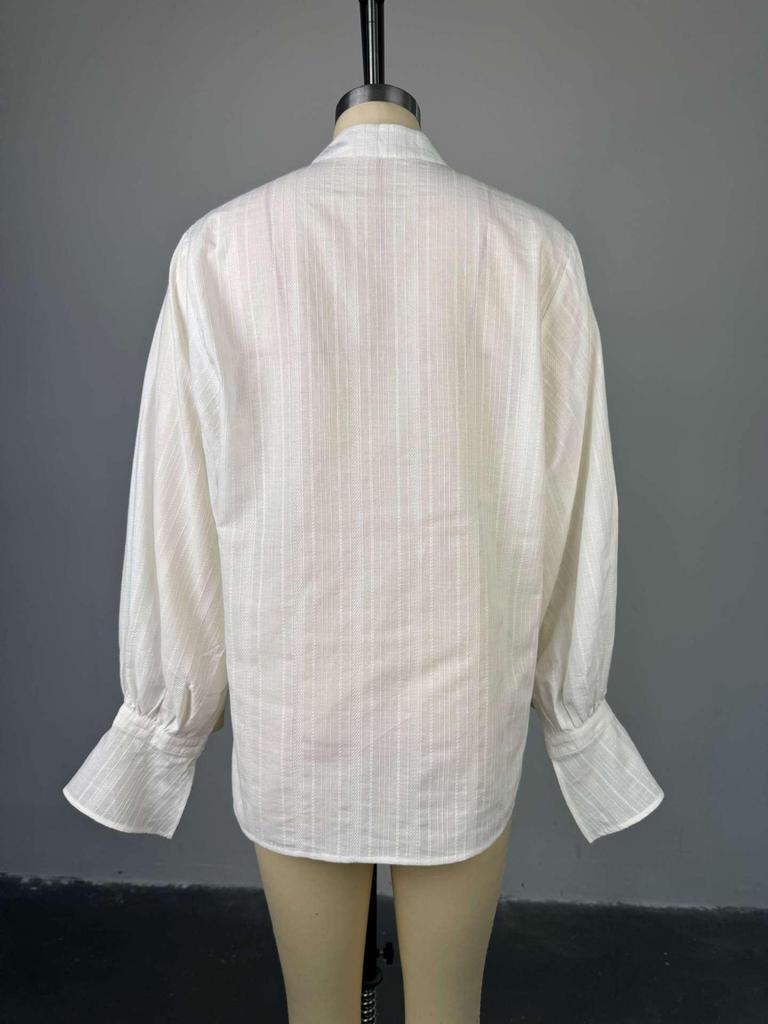 2025 Summer Women's Fresh Loose-Fit Stand Collar Lantern Sleeve Top
