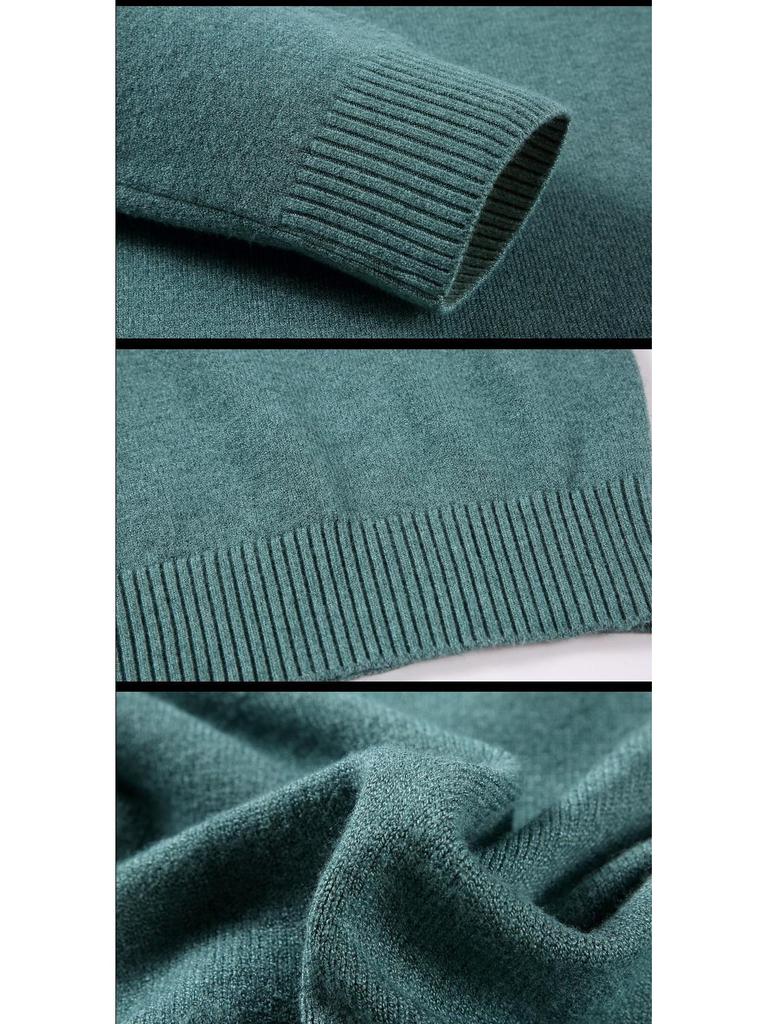 Men's Winter High Neck Thick Loose Knit Sweater - Solid Color Casual Versatile Top
