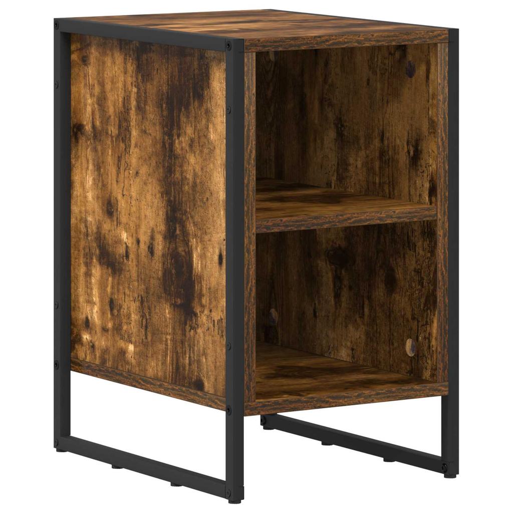 Nightstand Set of 2 Smoked Oak Finish 39.5 X 30 X 50 Cm Engineered Wood