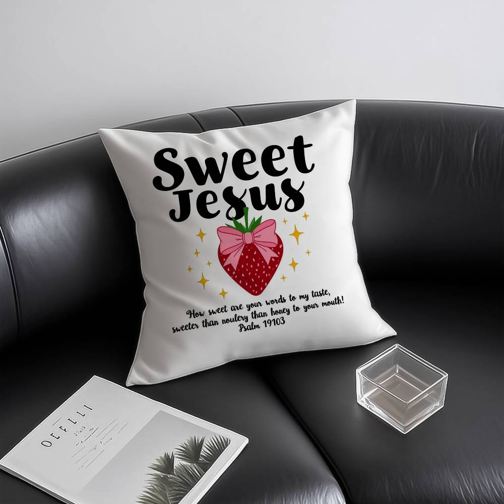Cute Strawberry Print Pillow Case Anti-dustmite Invisible Zipper Sofa Bed