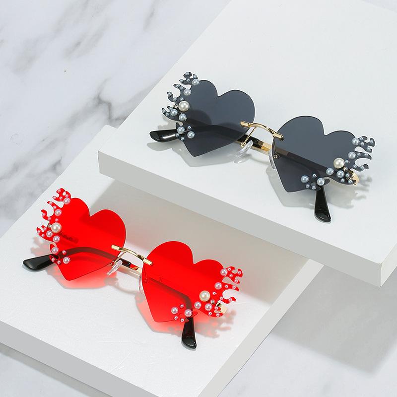 Sunglasses, Personalized Diy Diamond-Encrusted Glasses, Love Pearl Sunglasses For Women
