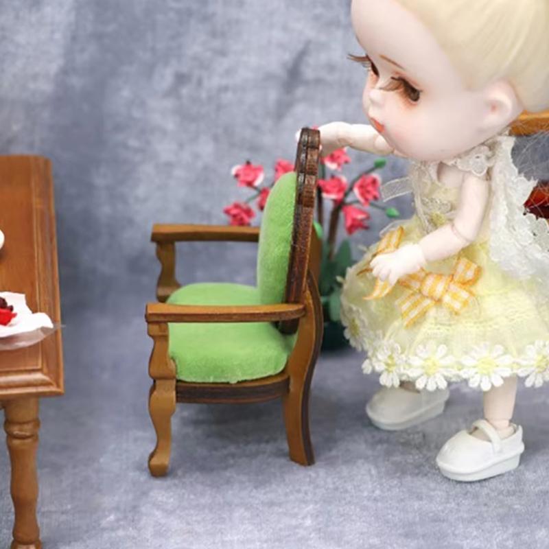 Vintage Stile Sessel Modell Figur Szene Display für 1/12 Maßstab Puppenhäuser Dekoration und Handwerksbegeisterte