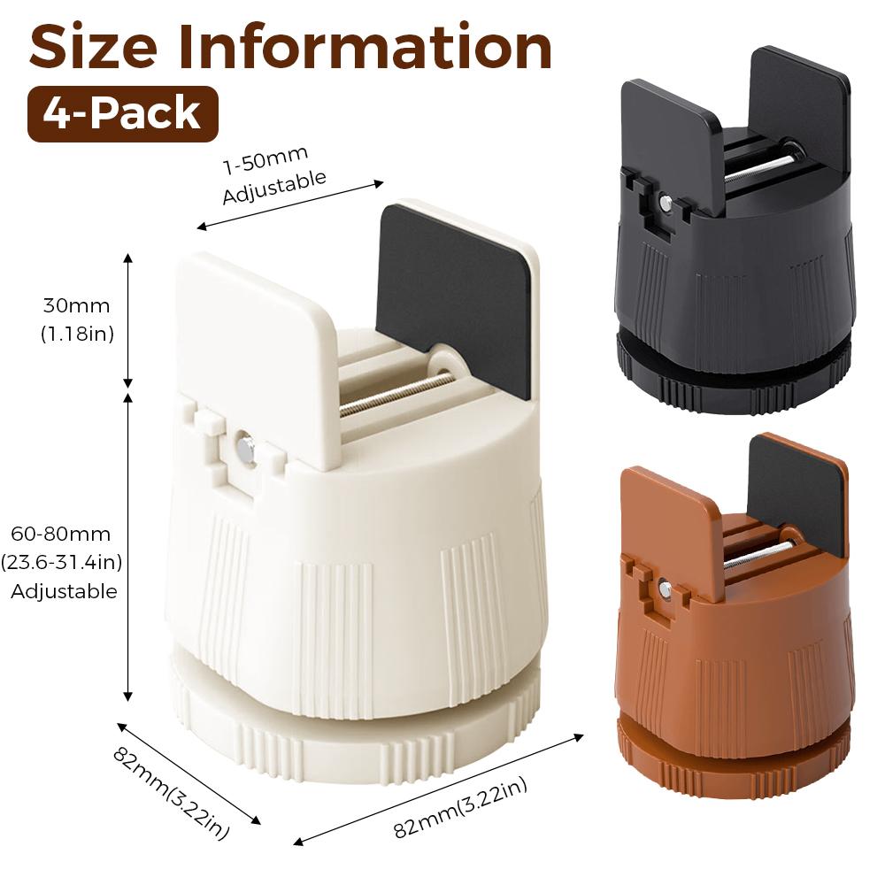 4Pcs/Set Adjustable Chair Feet Legs Protector 2/4 Inch Height Heavy Duty Non-slip Sofa Table Bed Furniture Riser Mat