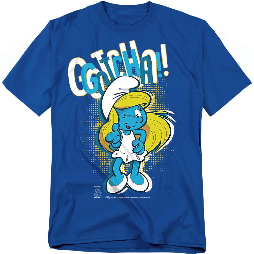 The Smurfs Smurfette Gotcha! T-Shirt S-4XL Royal M