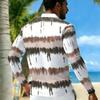Men Plus Size Collared Long Sleeve Shirt Striped Casual Polo For Daily Life And Weekend Leisure