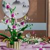Non-Toxic New Orchid Building Blocks Bouquet Flower Rose Plant Pink Blue Bricks Kid Model Assembly Toys Christmas Valentine'S Day Gift