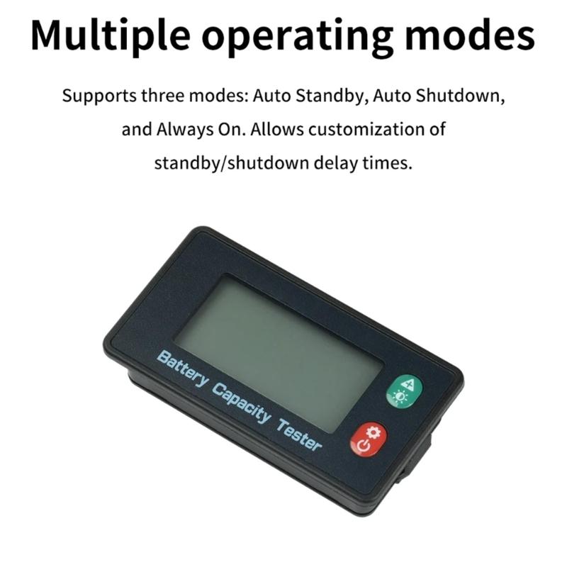 Adjustable 8-120V LCD Display Digital Volt Meter Capacity Tester Temperature Gauge For Electric Vehicles Scooter