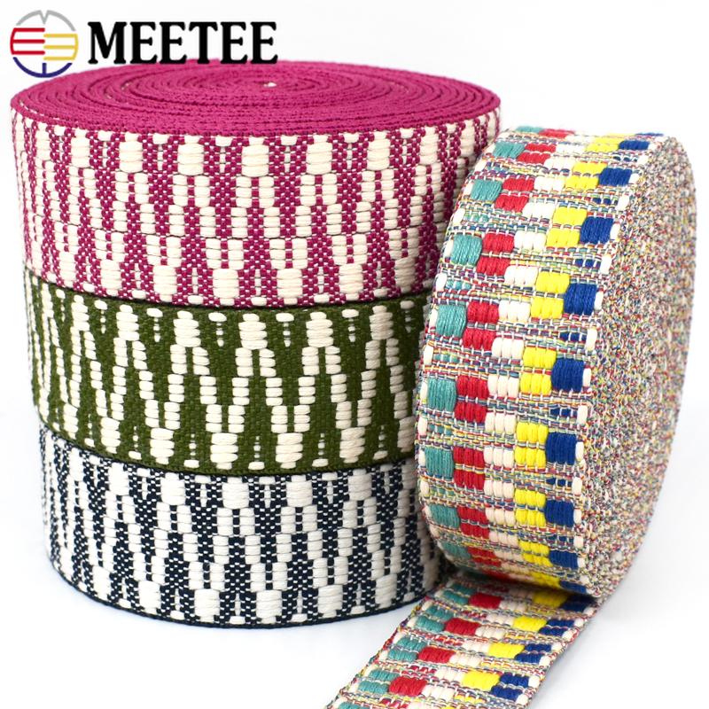 1/2/3/4/5Yards 38mm Jacquard Webbing Tape Ribbon Shoulder Canvas Belt Bag Strap Luggage Bias Band Garment Sewing Accessories