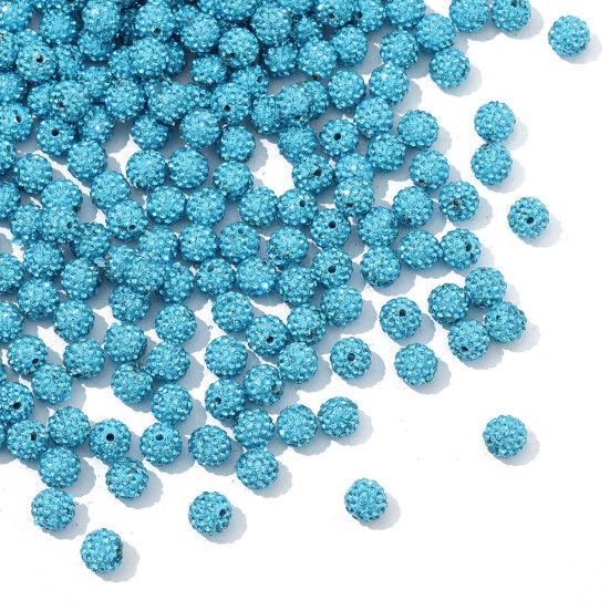 100Pcs 10mm Contas de Argila de Strass Coleção de Gelo Beisebol Estilo Bling Contas Redondas para Colar Pulseira Brincos Jóias DIY