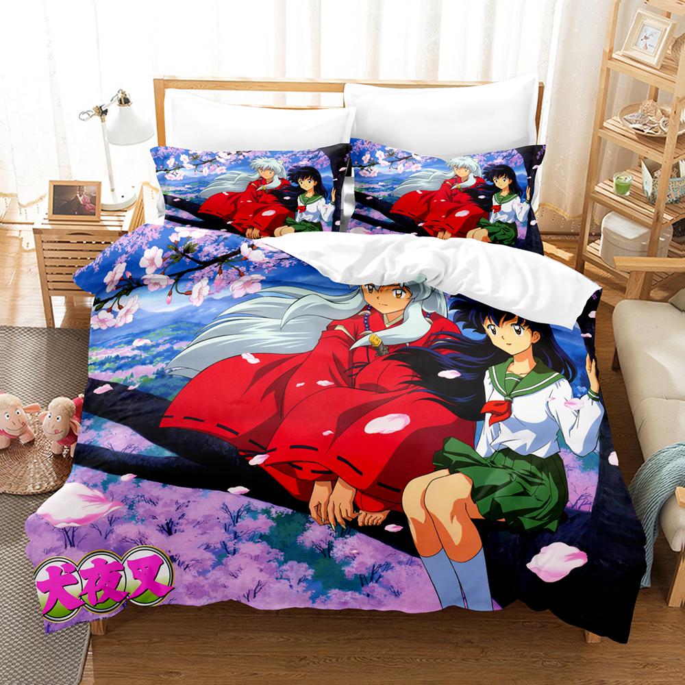 3D Lnuyasha Bedding Sets Duvet Cover Set With Pillowcase Twin Full Queen King Bedclothes Bed Linen