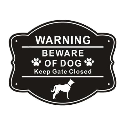 High Visibility Dog Caution Sign Aluminum Weather Resistant Warning Plaque For Garden Gate Fence Safety Protective
