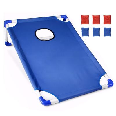 Portable Cornhole Game Set with 1 Cornhole Game Board and 6 Bean Bags Toss Games for Kids Adults Family Outdoor Yard Beach Game