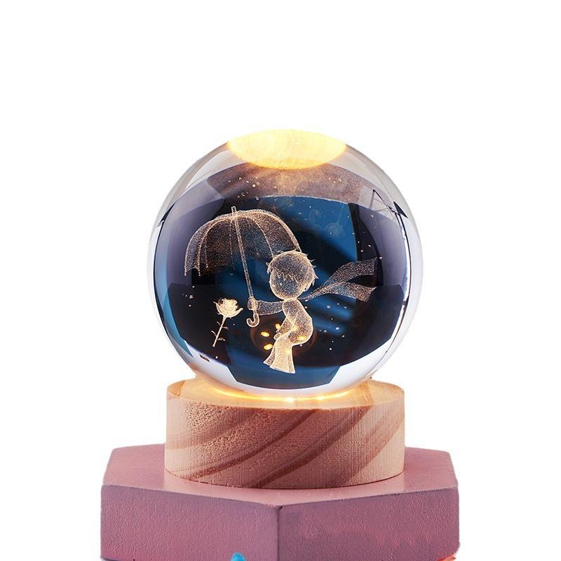 Starry Sky Night Light Crystal Ball - Creative Birthday Gift for Girls, Best Friends, Classmates, Boyfriend Desktop Ornament