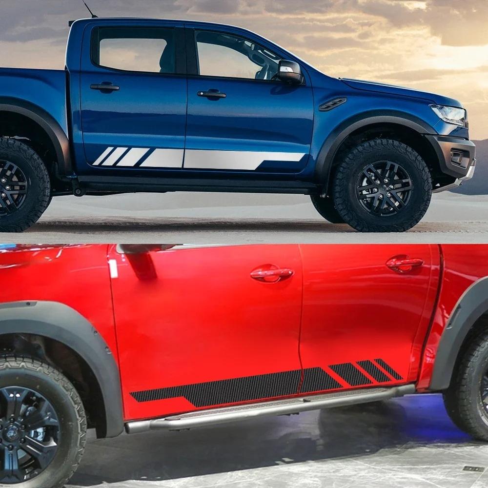 Car DIY Both Sides Stickers Pickup Custom Vinyl Decals Cover Auto Styling Accessories Truck Stripes Wrap Vinyl Film Decoration