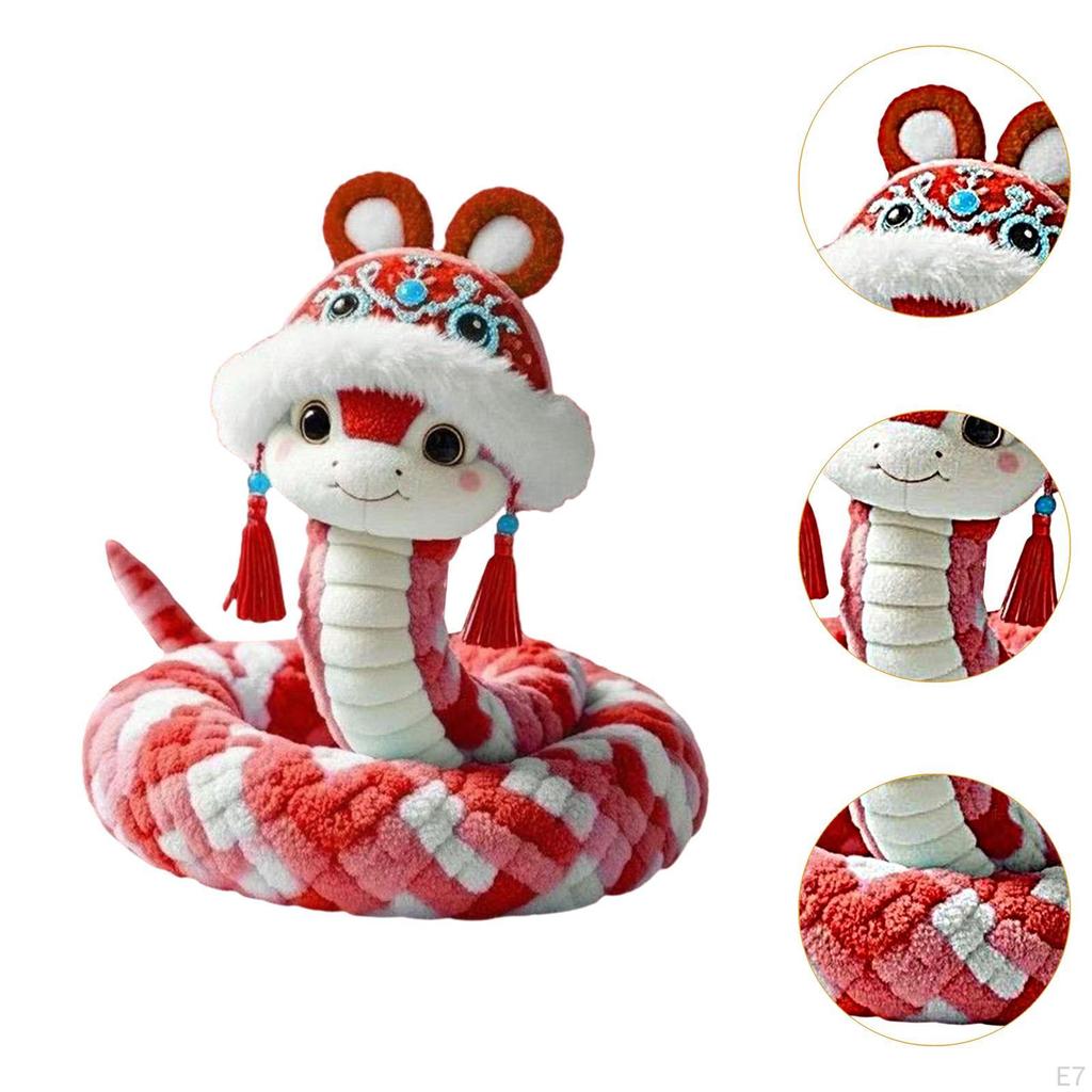 Chinese Year Snake Plush Toy Lucky Mascots for Living Room Dorm Home