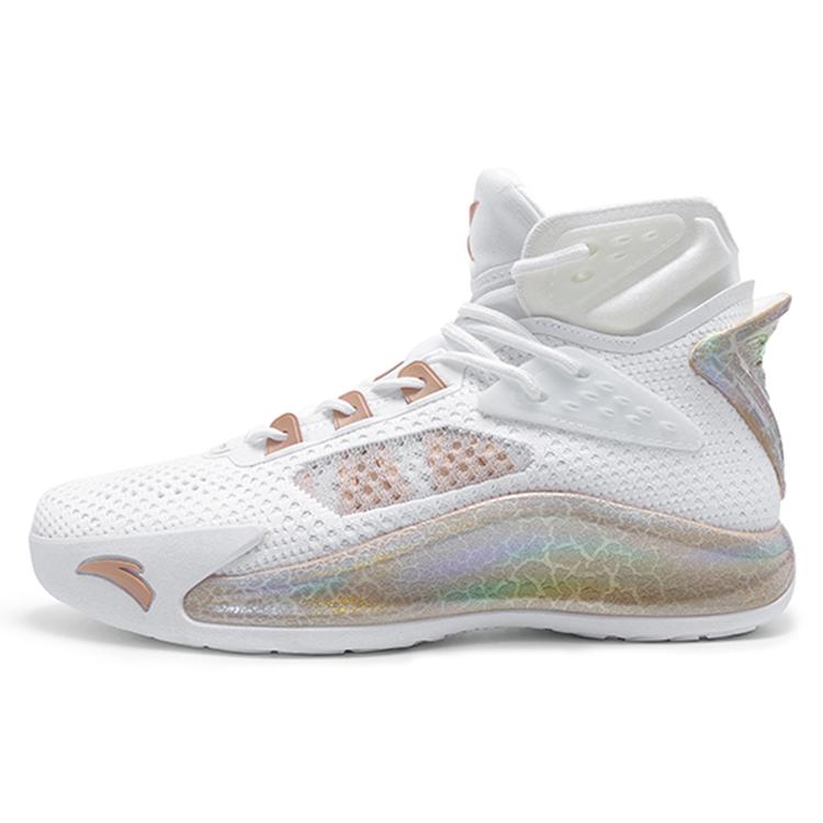 

Anta Thompson KT5 Have Fun Fabric Slip Resistant Abrasion Resistant Support High top Basketball Shoes Men s White Gold 112031101-4 43