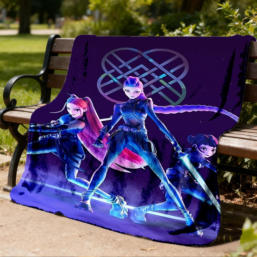1 Stück Huntrix Outdoor Flanelldecke für Mädchen Weich, Leicht, Perfekt zum Campen und als Geschenk, Digital