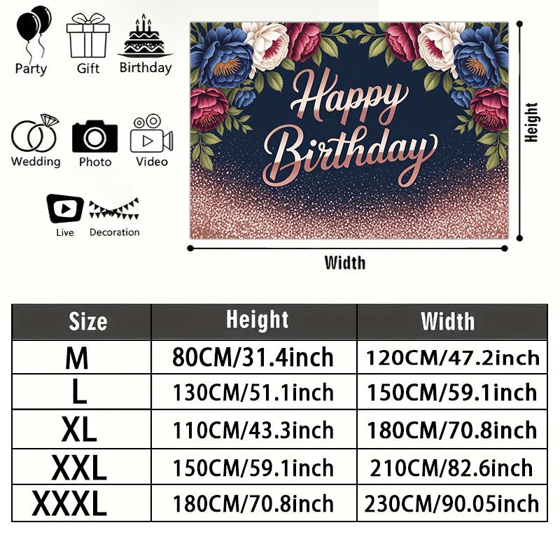 1pc Floral Party Backdrop - Party Supplies