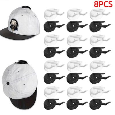 8Pcs No Drilling Baseball Caps Organizer Space Saving Wall Mounted Hat Rack  Door Installation