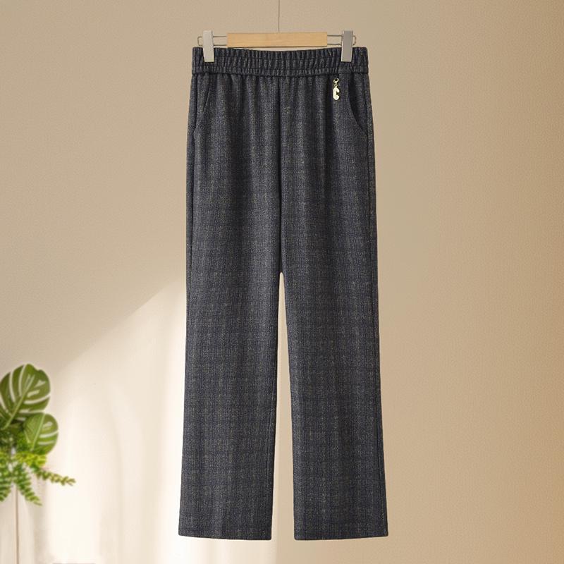 

Woodpecker Stylish Wide-Leg Pants for Moms - Spring & Autumn, Elastic Waist, Loose Fit, Slimming Design, Middle-Aged & Elderly 2XL (90-110 jin)