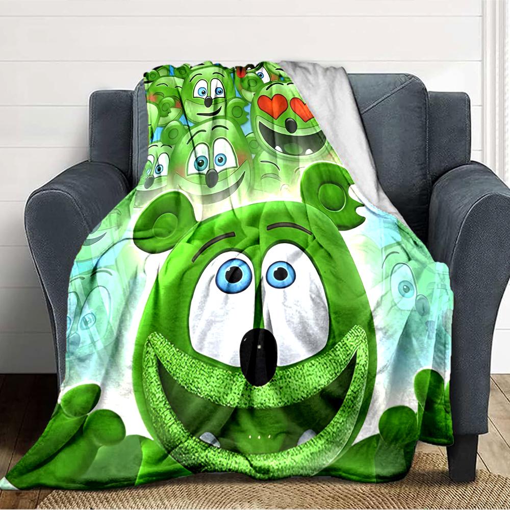1pc Gummy Bear1 Blanket, Gift, for Men and Women, Soft Blanket, Good for Sofa Bed Couch Travel, Lightweight Flannel Blanket